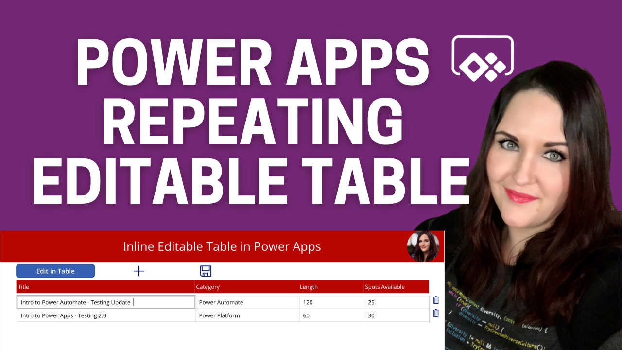 Power Apps Editable Table - April Dunnam
