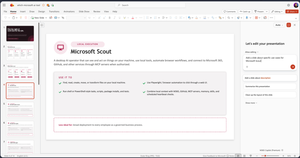 M365 Copilot in PowerPoint